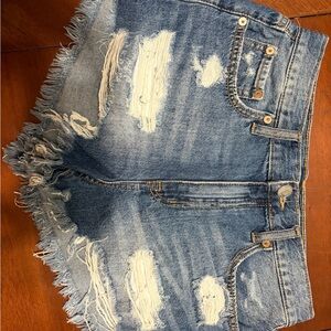 Aeropostale Blue Distressed Jean Shorts